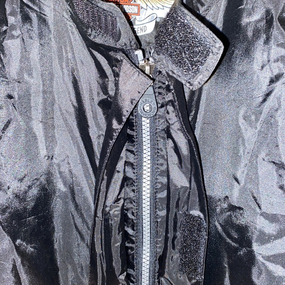 Men’s Large Harley Davidson Wind Breaker With Zipper And Velcro - Picture 2 of 4